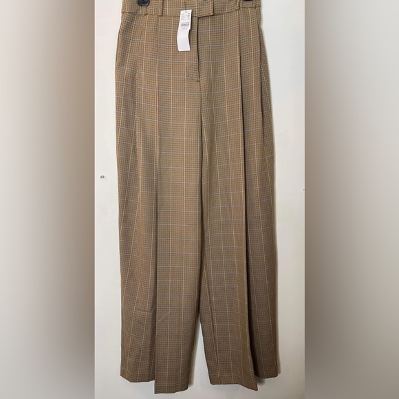 Plaid straight leg wide leg high wasted trousers size 6 - Picture 1 of 9